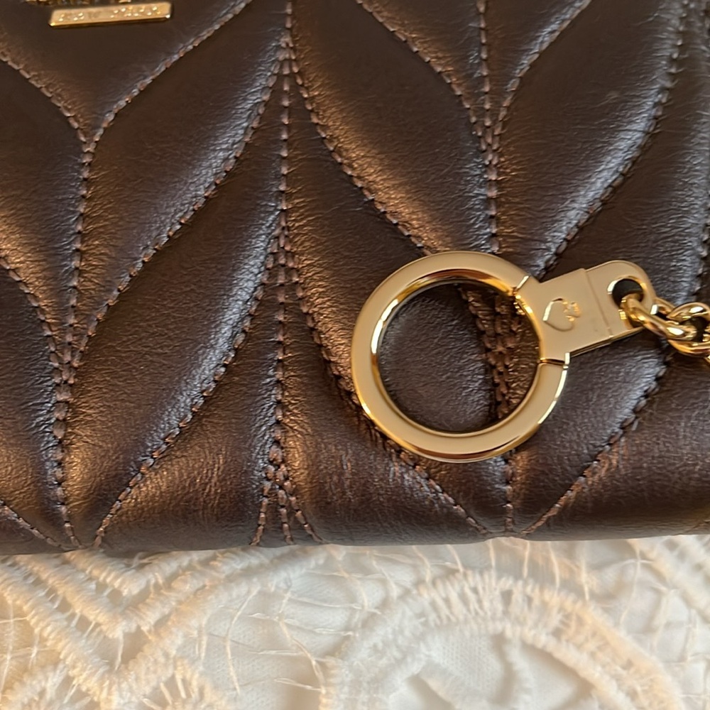 KATE SPADE QUILTED GUN METAL GRAY ZIPPY WALLET NWT - Picture 9 of 9